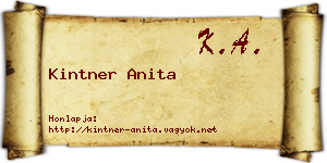 Kintner Anita névjegykártya