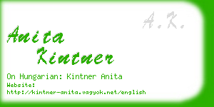 anita kintner business card